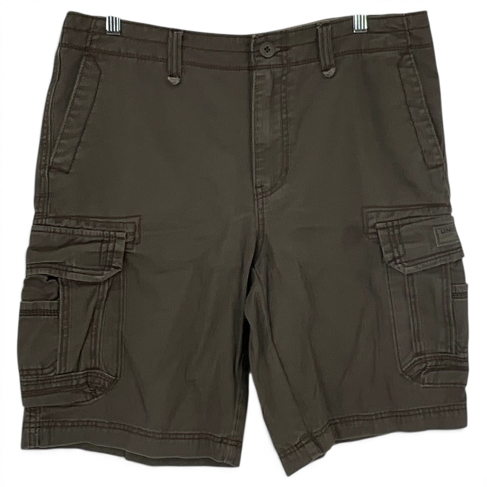 Unionbay Mens Brown Cotton Cargo Shorts Size 34 Relaxed Fit Outdoor Utility
